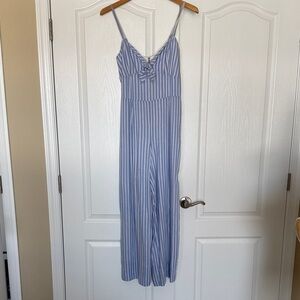 Jcrew Blue and White Striped Jumpsuit